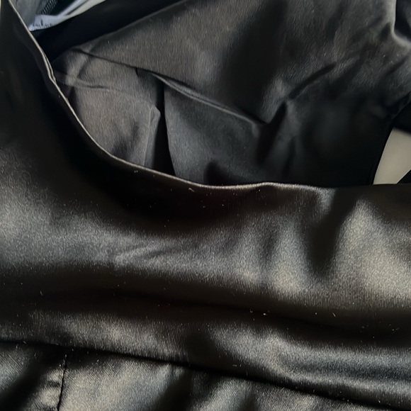 Satin black high neck midi dress - Picture 3 of 4